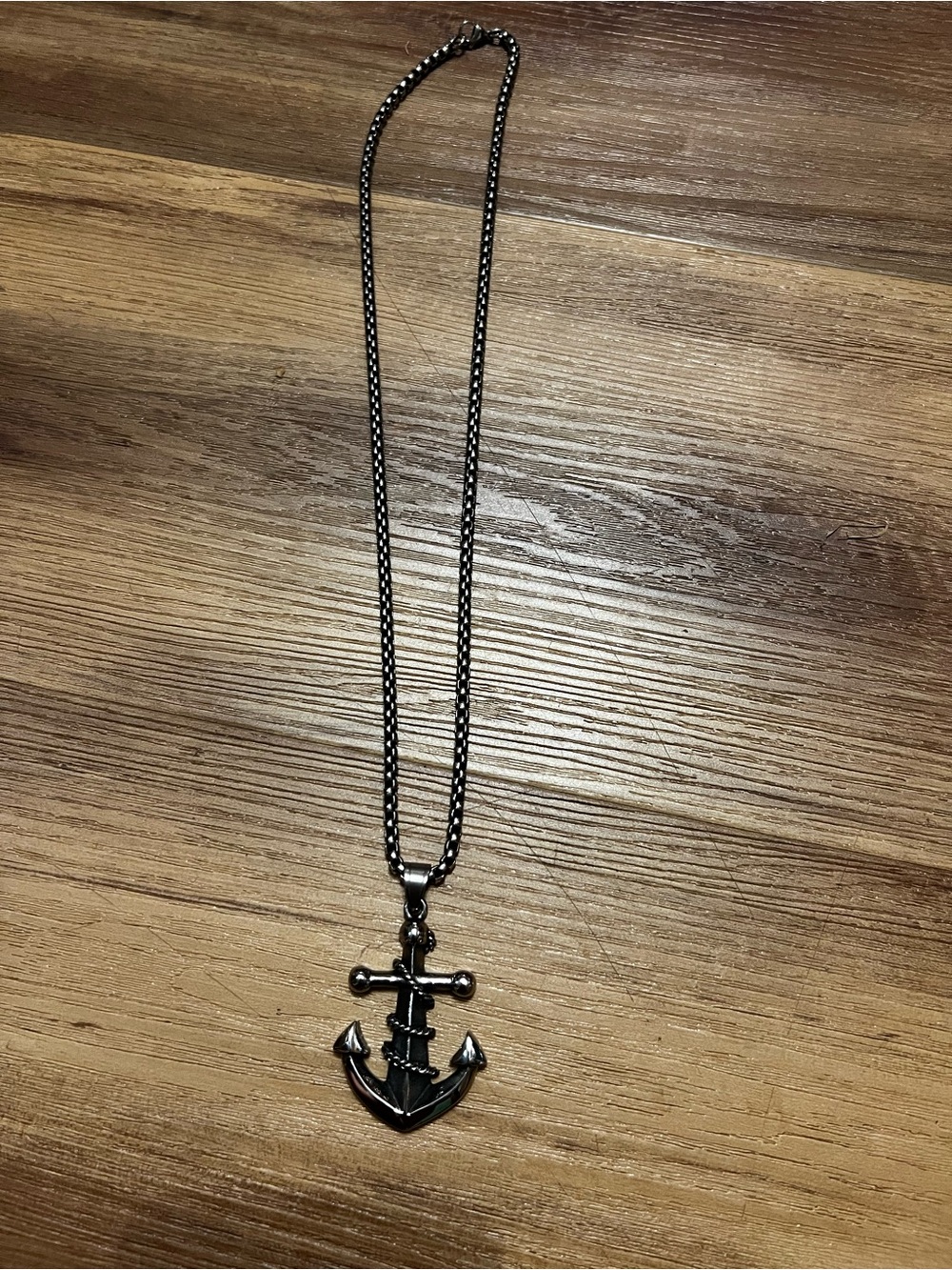 Pewter style Anchor Pendant Necklace for Men - Sleek Nautical Style